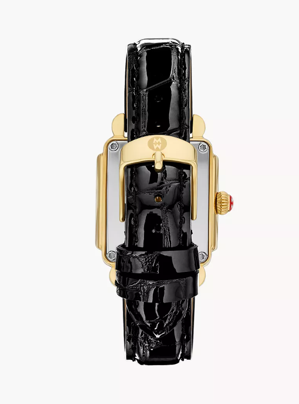 Michele Deco Mid Sport All Black with Gold Trim