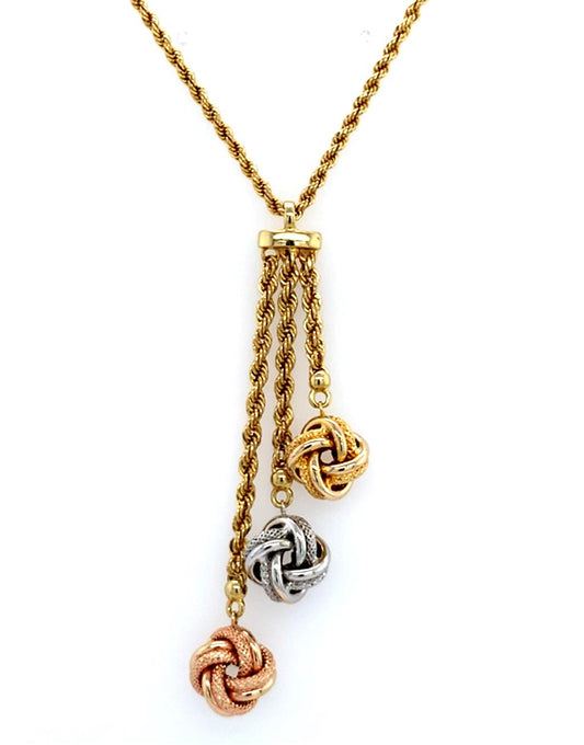 Estate Tri-Tone Love Knot Necklace