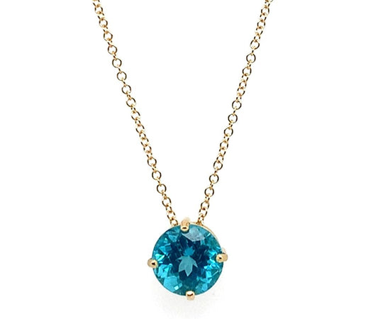 Rolland's Designs 14K Yellow Gold Solitare Apatite Necklace