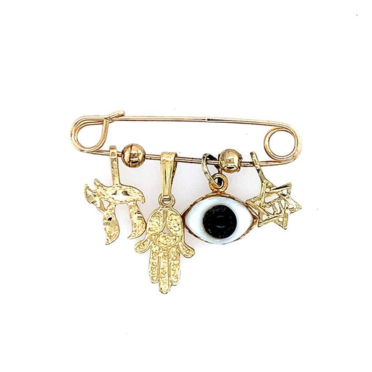 Estate 14K Yellow Gold Jewish Pin