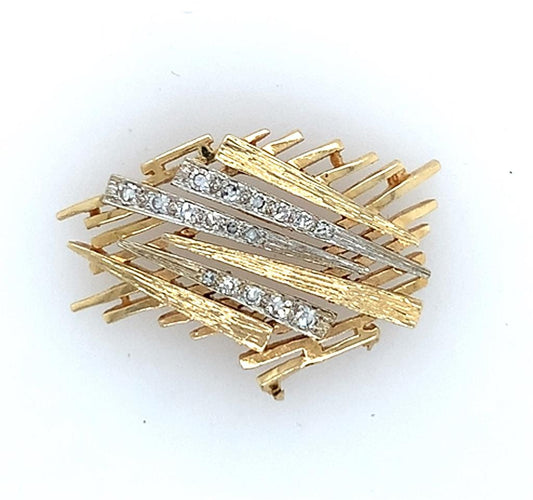 Estate 14K Yellow Gold Diamond Pendant