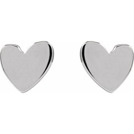 Rolland's Designs 14K White Gold Heart Earrings