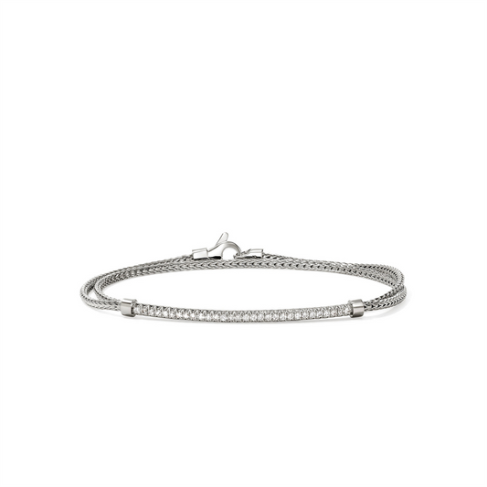 John Hardy Essentials Diamond Pave Wrap Bracelet