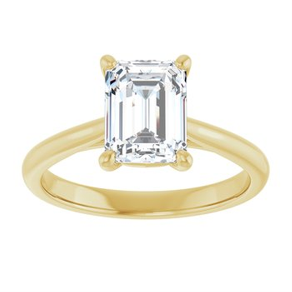 Lab Grown Diamond Emerald Solitare Engagement Ring