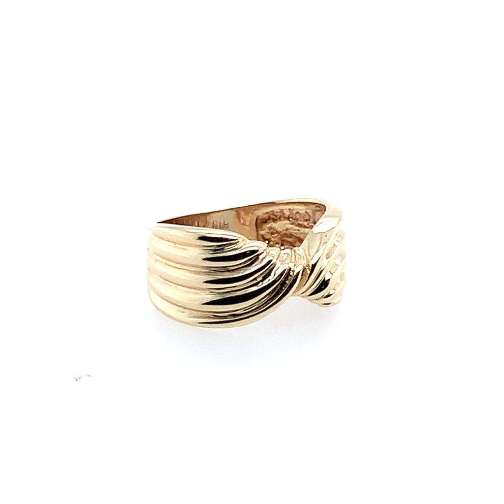 Estate 14K Yellow Gold Wide Twist Ring