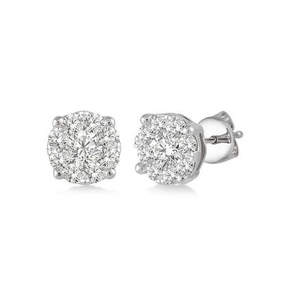 Rolland's Designs Diamond Cluster Earrings- 0.15Cts