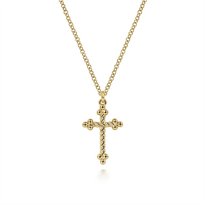 Gabriel Twisted Rope Cross Necklace