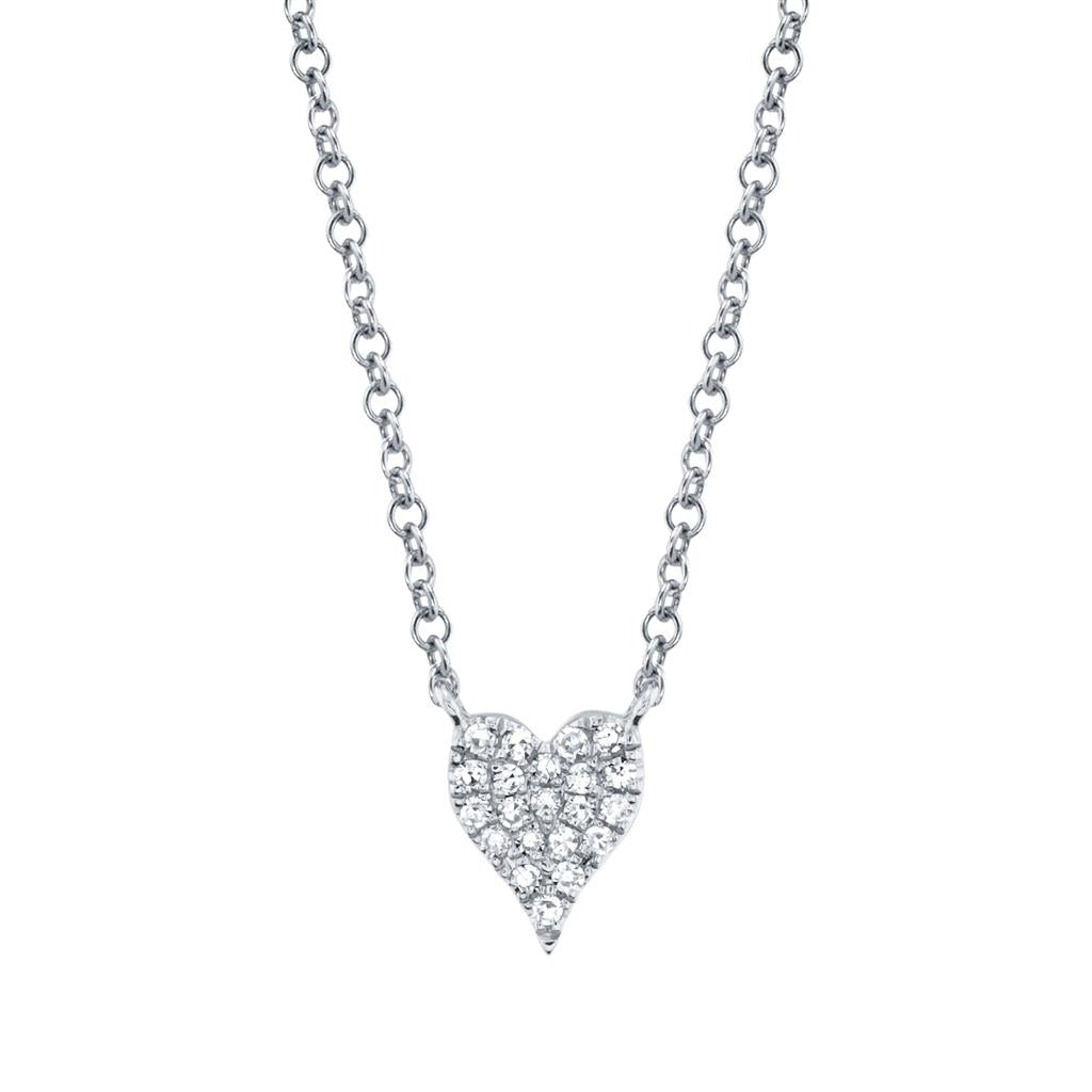 Shy Creation Pave Diamond Heart Necklace