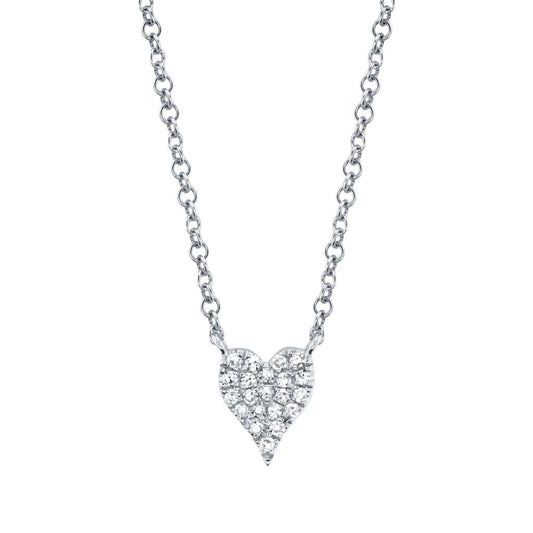 Shy Creation Pave Diamond Heart Necklace