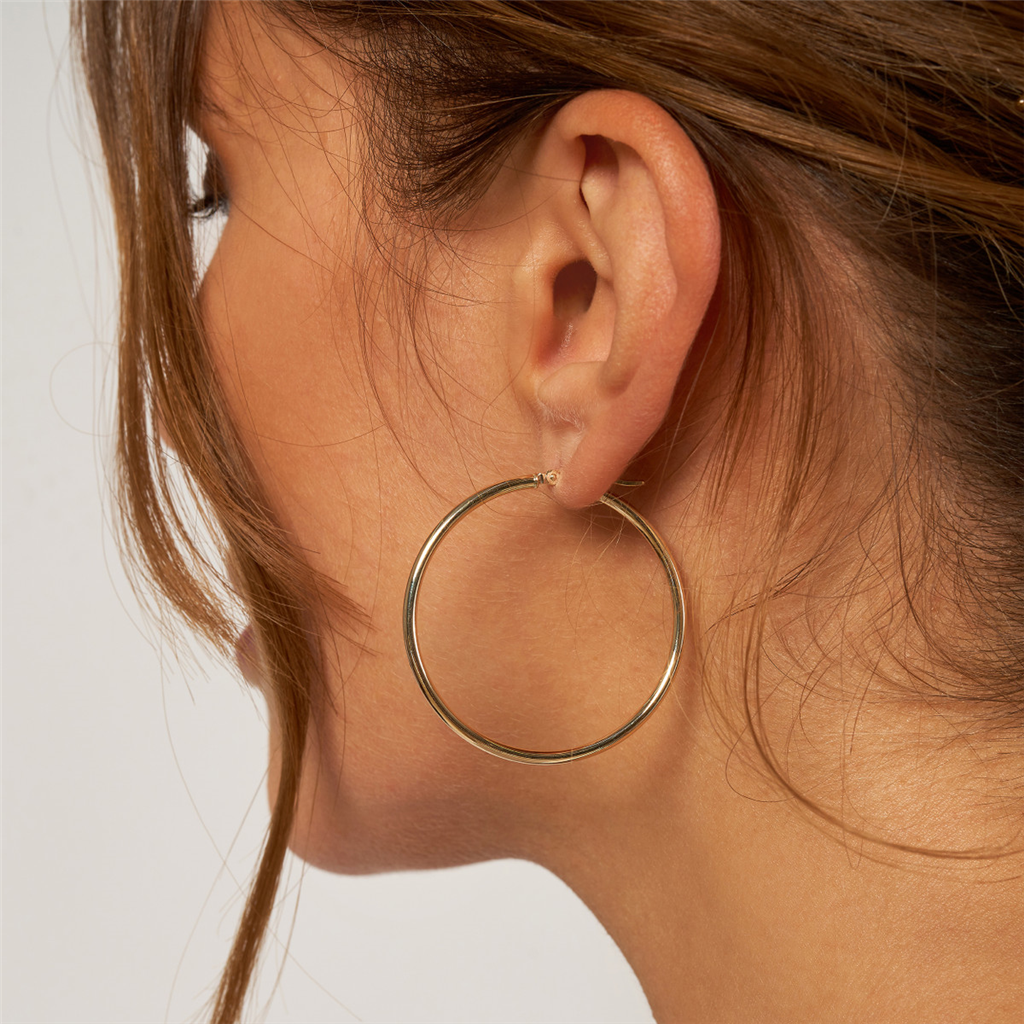 Rolland's Designs 14K Gold Round Tube Hoops