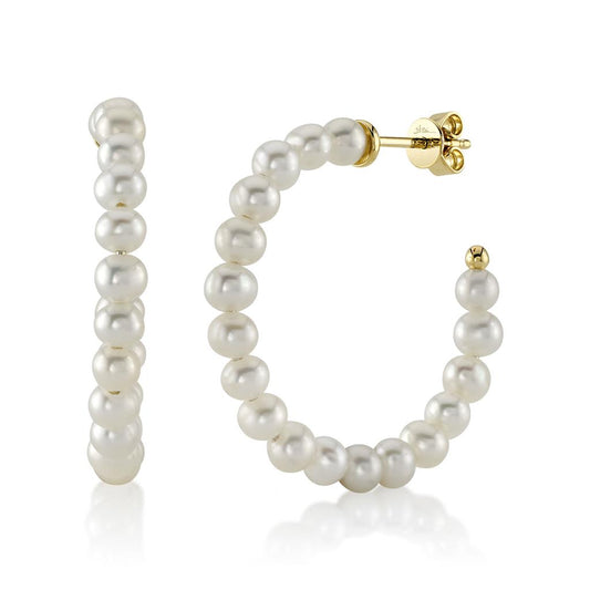 Shy Creation Cultured Pearl Hoop Earrings