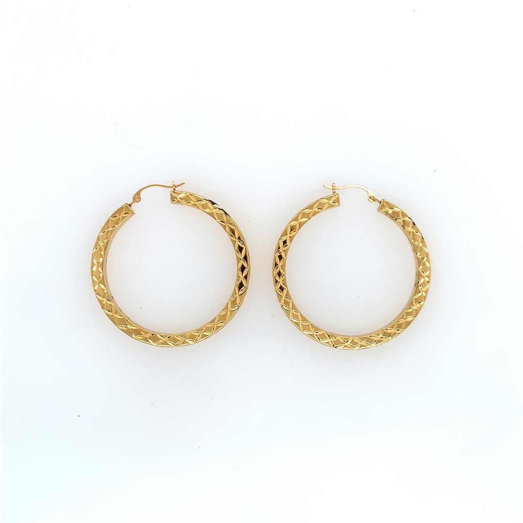 Estate 14k Textured Hoops