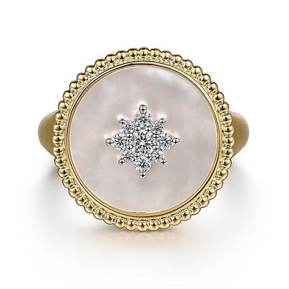 Gabriel 14K Mother Of Pearl & Diamond Fashion Ring