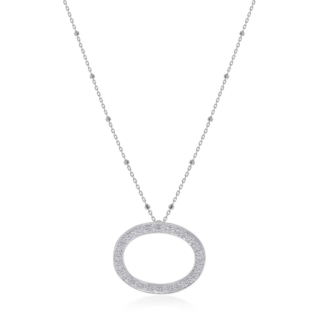 ALORO Oval Diamond Pendant