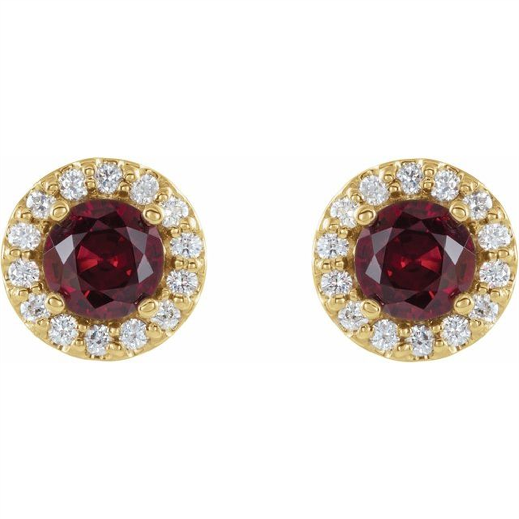 Rolland's Designs Ruby Halo Earrings