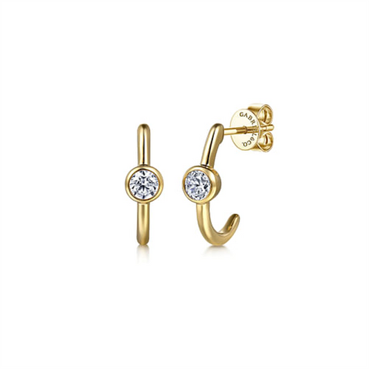 Gabriel White Sapphire J Hoop Earrings
