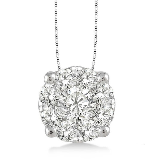 Rolland's Design Diamond Cluster Pendant- 1.00 Cts