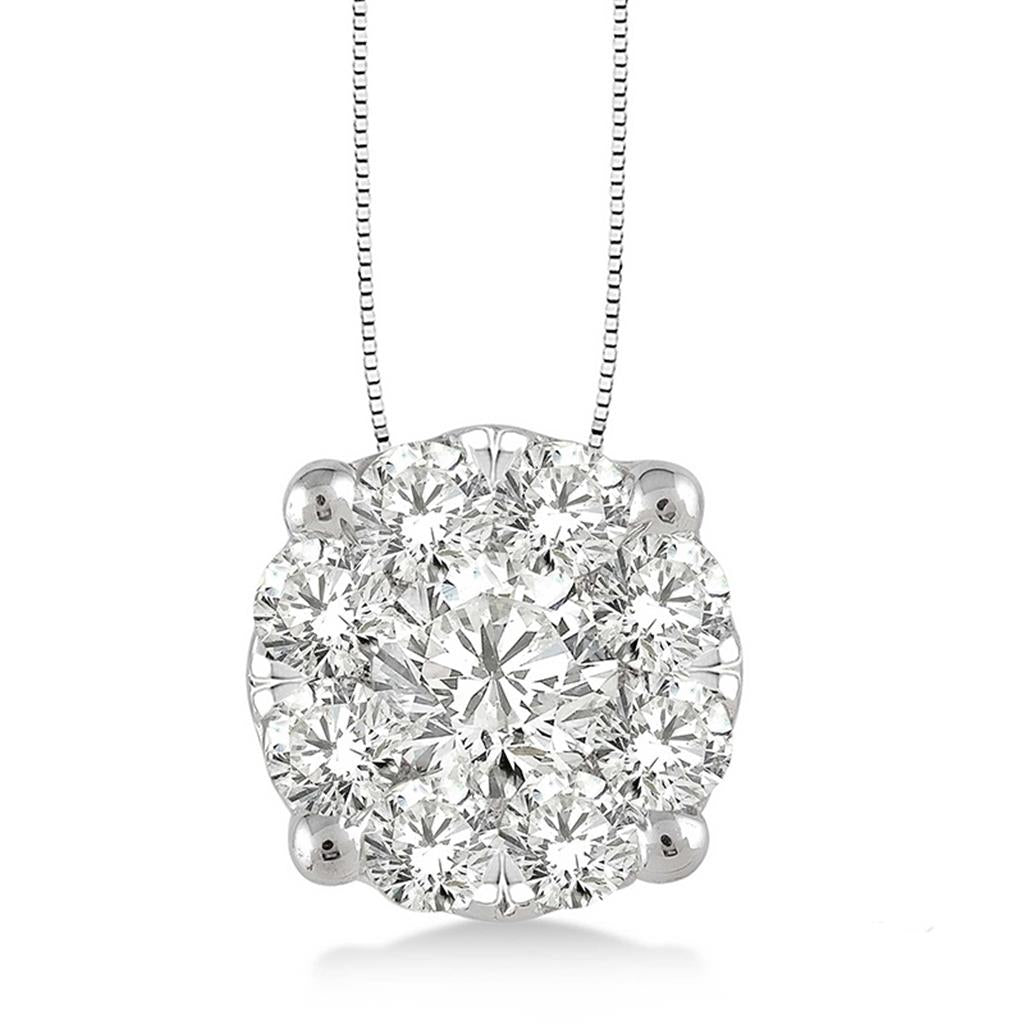 Rolland's Designs Diamond Cluster Pendant- 1.00 Cts