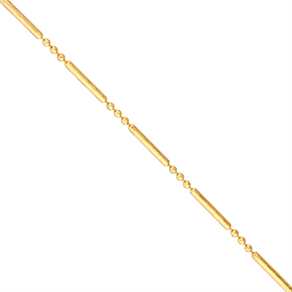 Gold Diamond Cut 3 Bead 1 Bar Bracelet