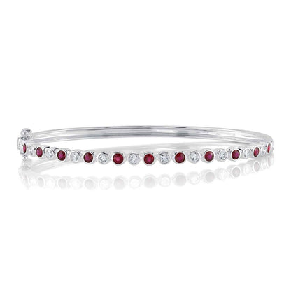 Shy Creation Bezel Set Ruby and Diamond Bracelet