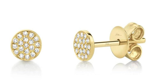 Shy Creation Diamond Pave Stud Earrings