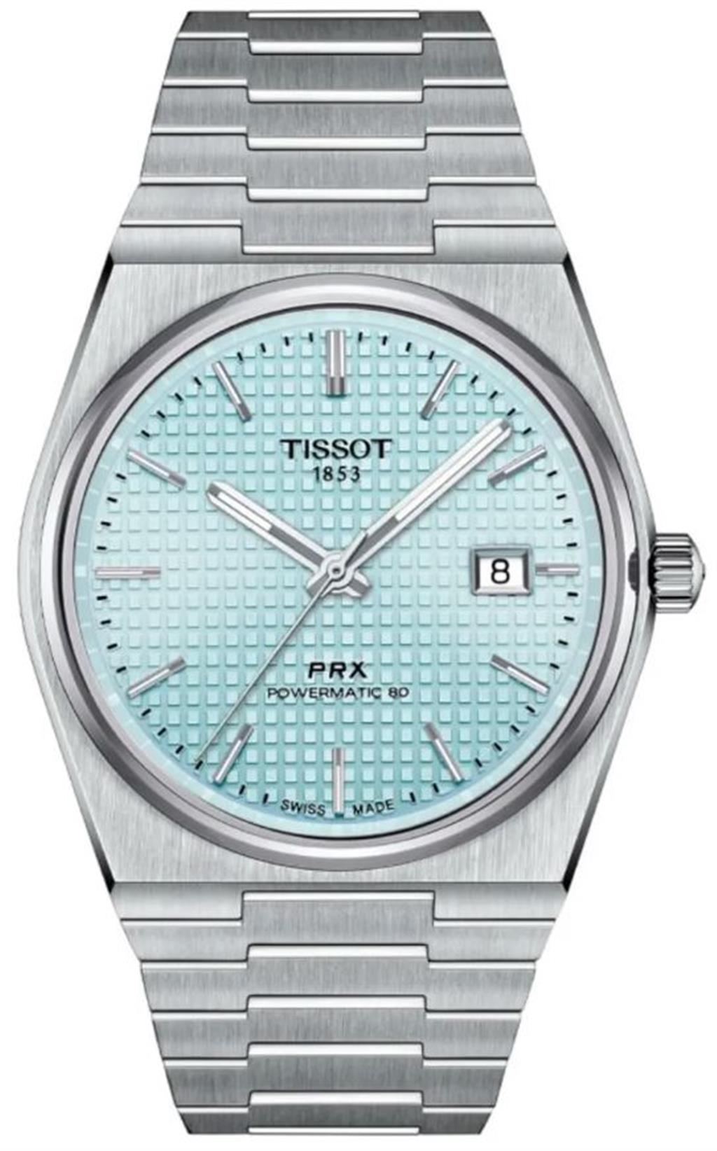 Tissot Prx 40Mm Powermatic 80 Watch Ltd Light Blue Dial