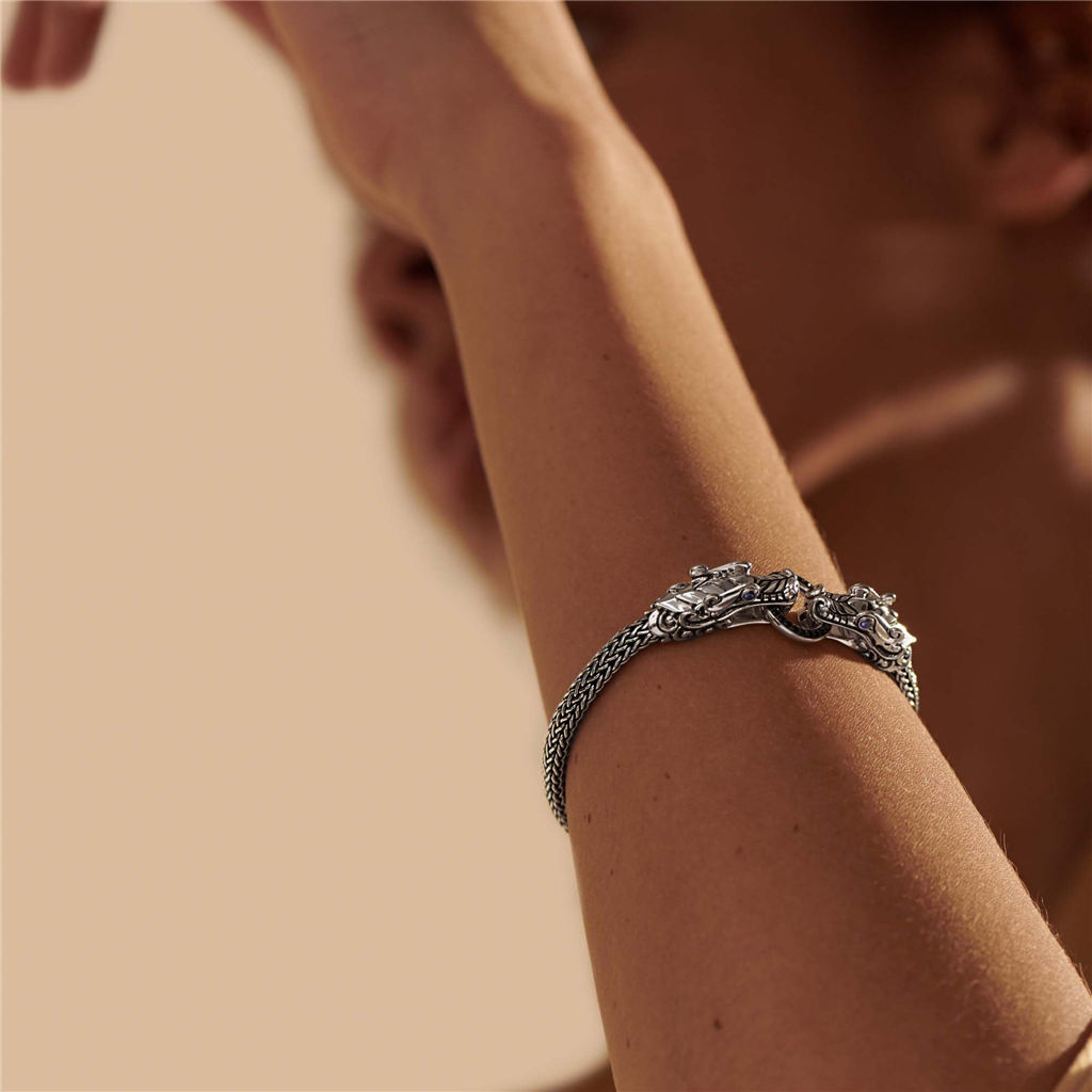 John Hardy Naga Bracelet with Black Sapphire and Spinel
