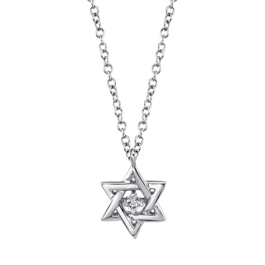 Shy Creation Star Of David Diamond Necklace