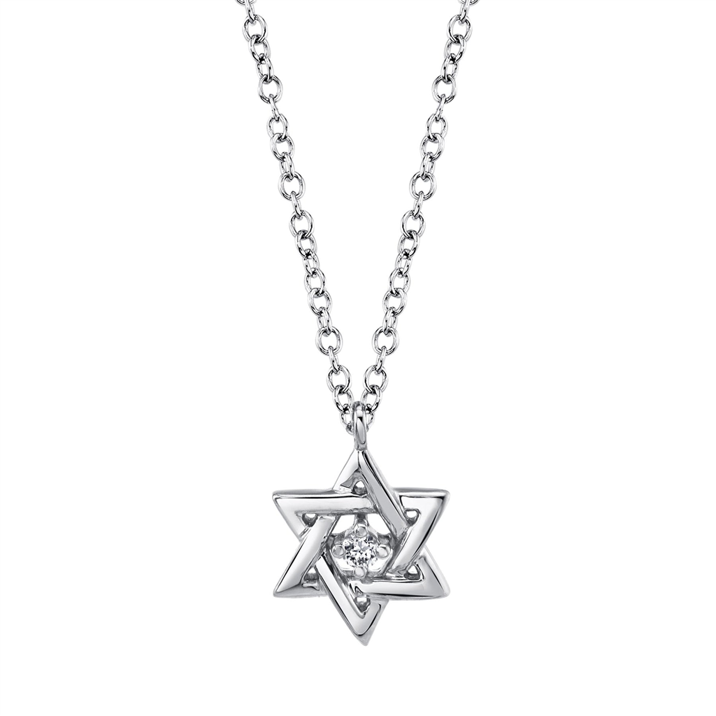 Shy 14Kw Star Of David Diamond Necklace