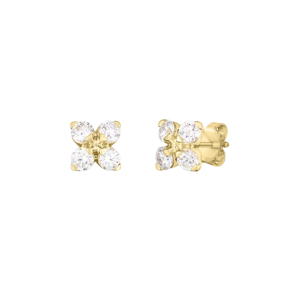 Roberto Coin 18K Diamond Verona Flower Stud Earrings