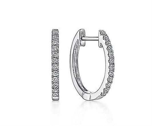 Gabriel 10mm Pave Diamond Huggie Earrings