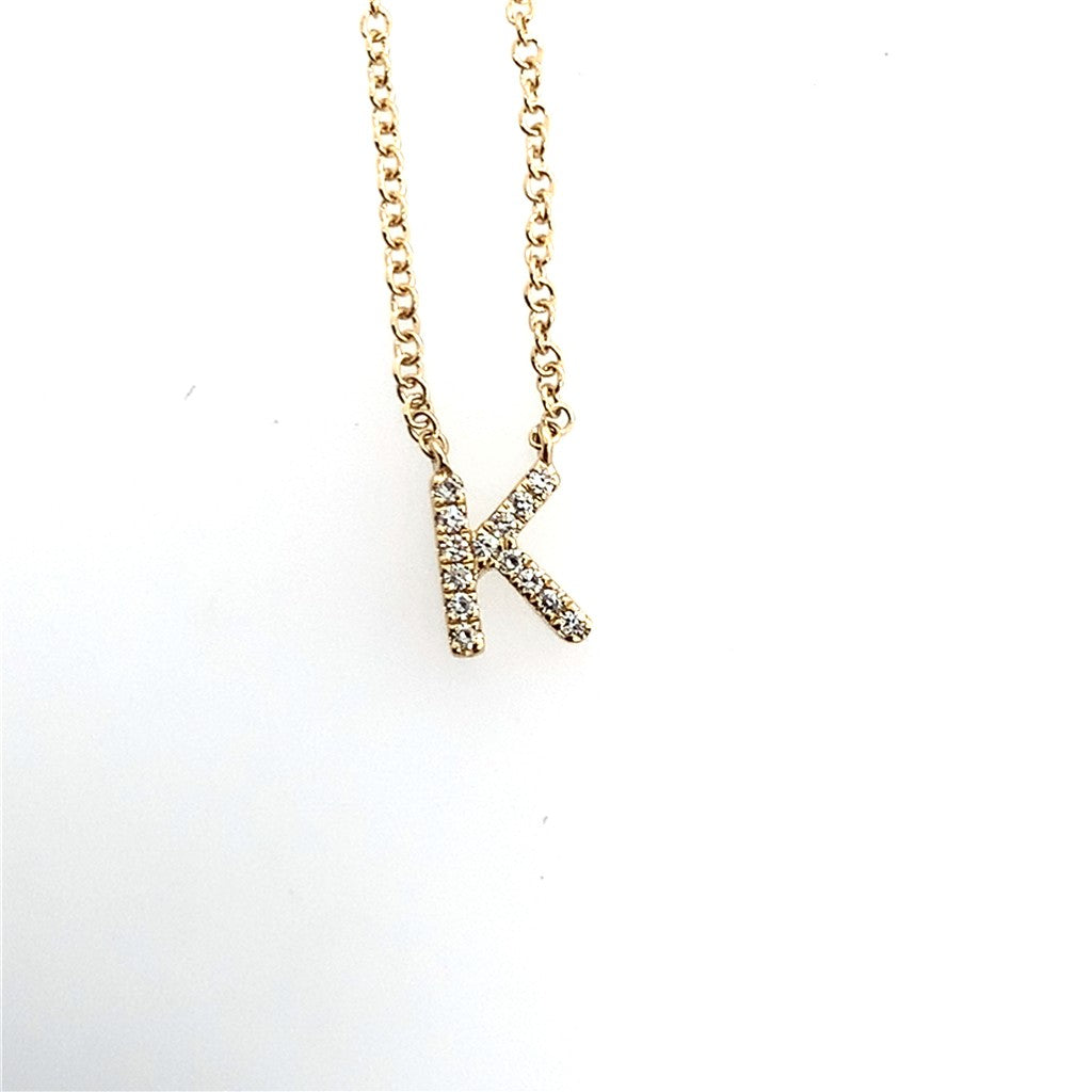 Shy Creation Diamond Initial "K" Necklace Pendant
