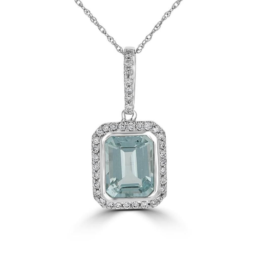 Rolland's Designs Emerald Cut Aquamarine Pendant