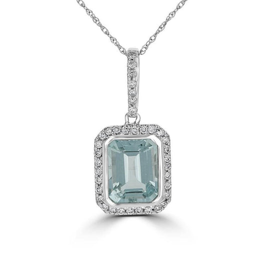 Rolland's Designs Emerald Cut Aquamarine Pendant