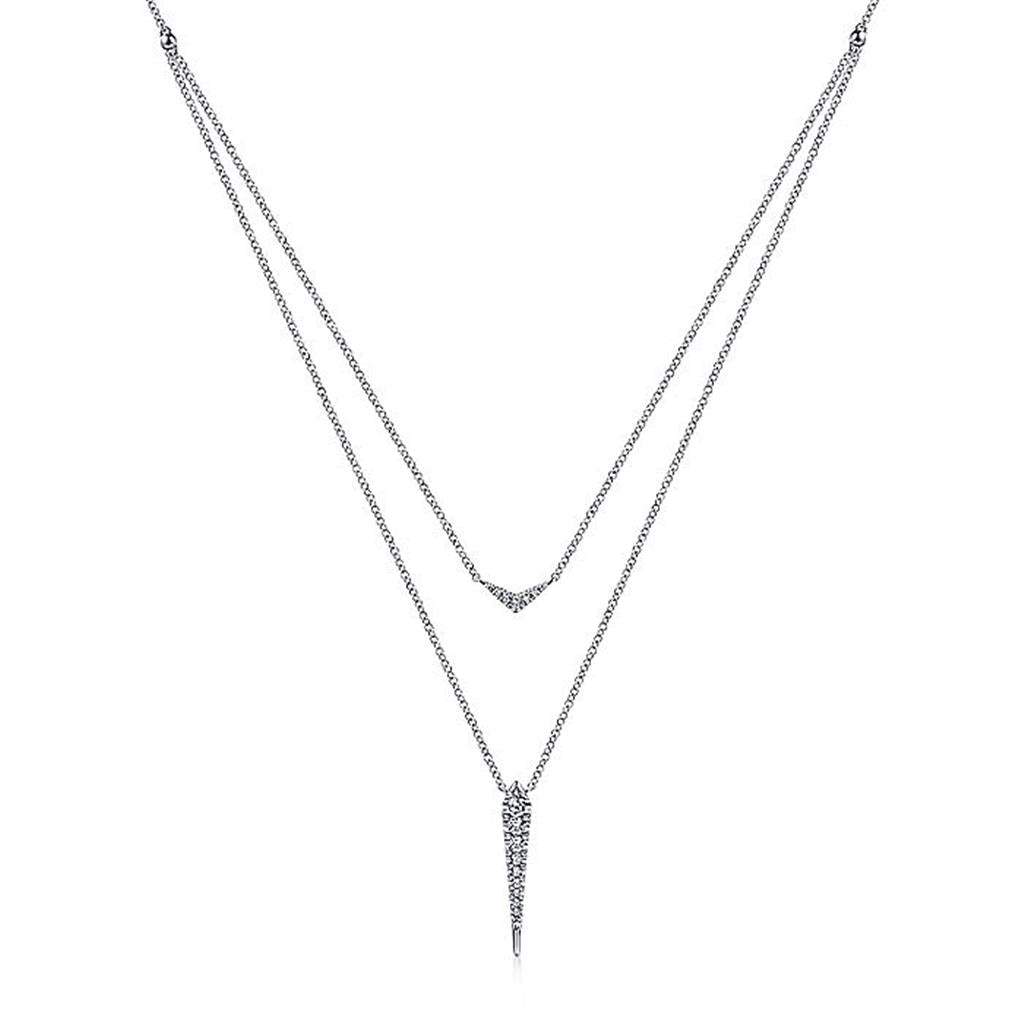 Gabriel Layered Diamond Bar & Spike Pendant