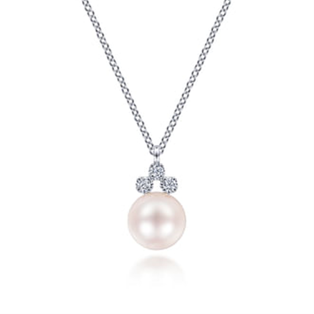 Gabriel 14K White Gold Pearl Pendant