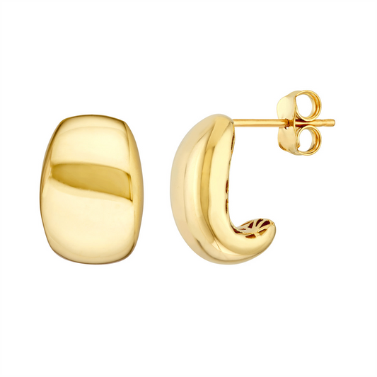 Rolland's Design Gold Wide Dome Hoop Earrings