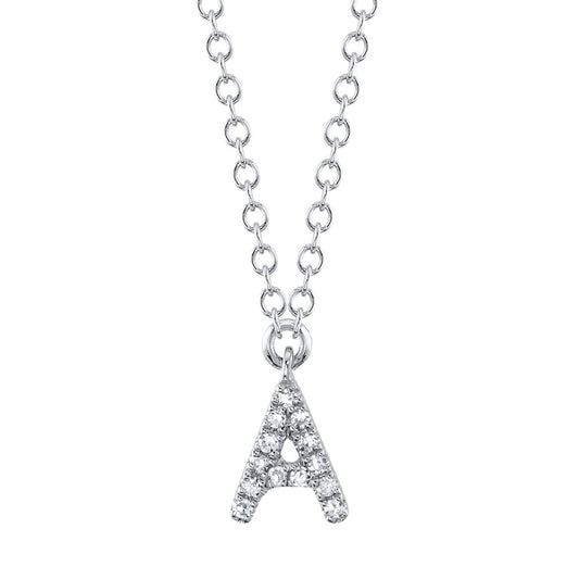 Shy Creation Diamond Initial "A" Pendant Necklace