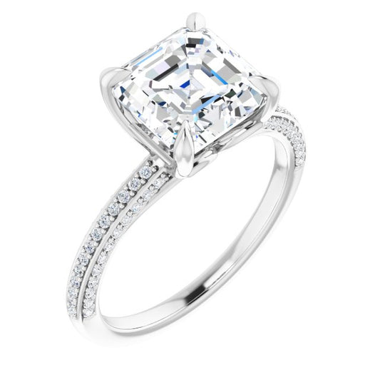 18K White Engagement Ring Mounting