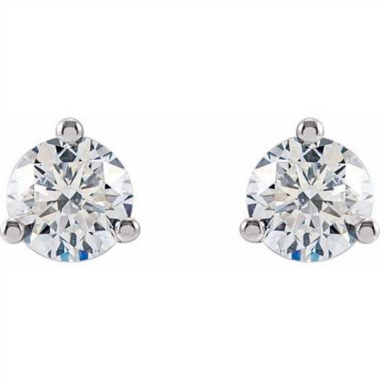 14K White Gold Diamond Stud Earrings -0.72cts
