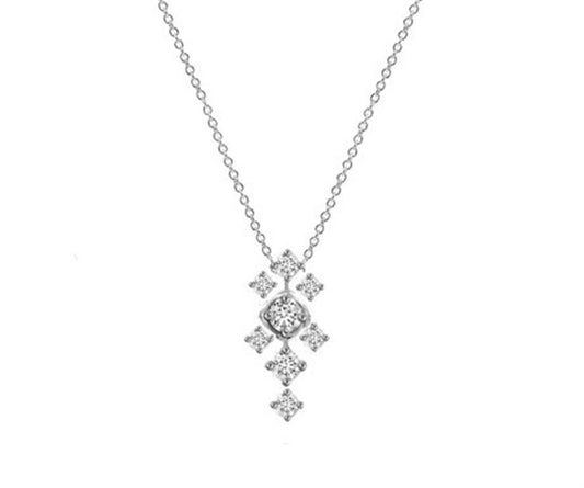 Alink 18K White Diamond Snowflake Pendant