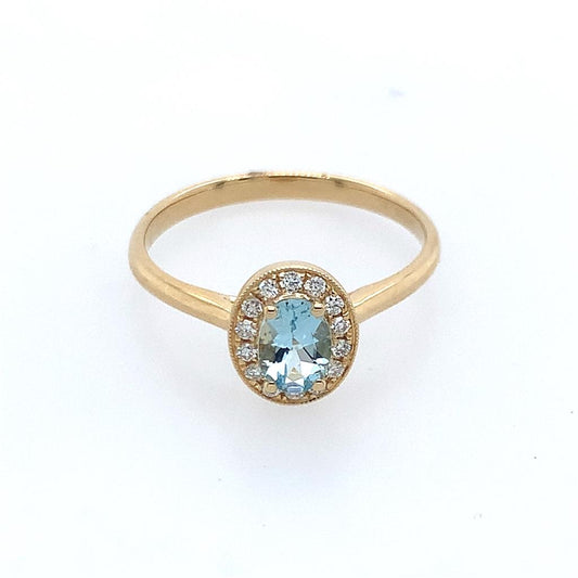 Rollands Design Aquamarine & Diamond Ring