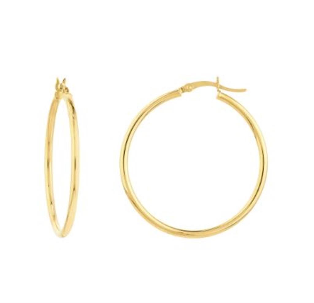 14k Round Tube Hoops 2x35mm