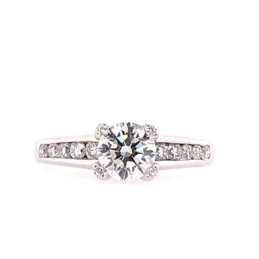 Estate 14K White Gold Diamond Semi Mount