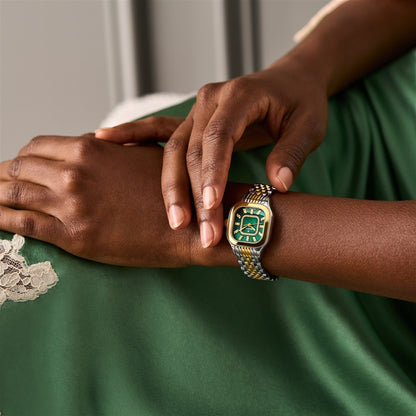 Michele Meggie 18K Two-Tone Gold-Plated Diamond Dial Watch