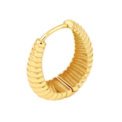 Rolland's Design Gold Graduated Shrimp Oval Hoop Earrings