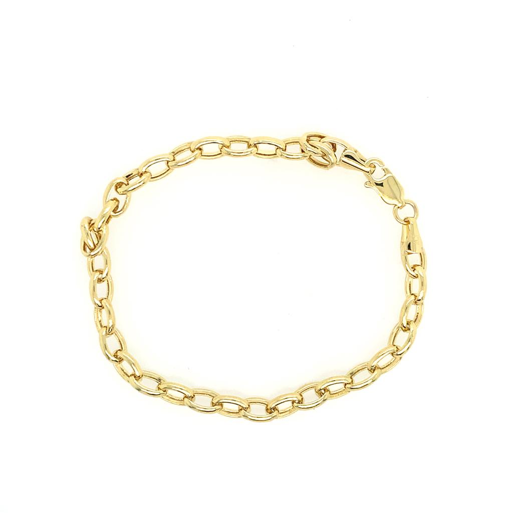 Rolland's Designs 14K Yellow Gold Oval Charm Bracelet