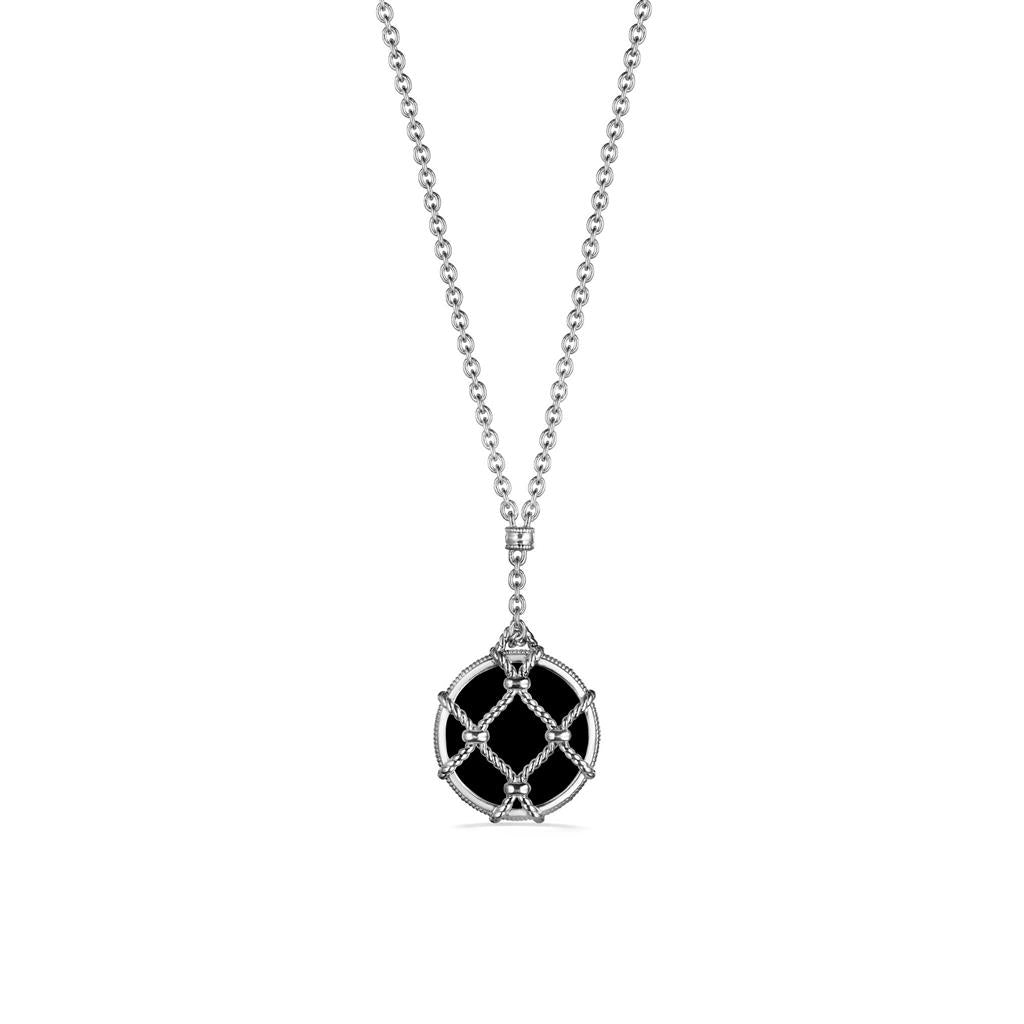 Judith Ripka Isola Pendulum Pendant W/ Black Onyx