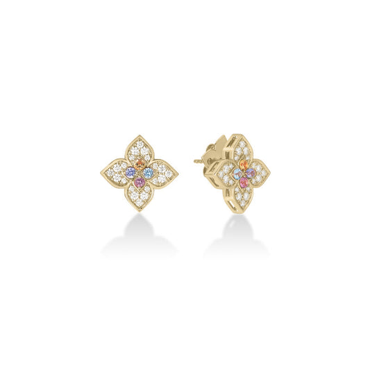 Roberto Coin 18K Venetian Princess Carnival Diamond & Gemstone Stud Earrings
