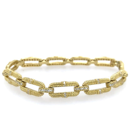 Estate 18K Diamond Link Bracelet